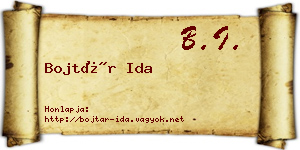 Bojtár Ida névjegykártya