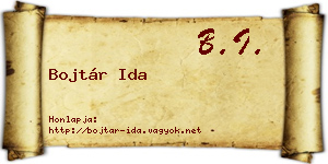 Bojtár Ida névjegykártya